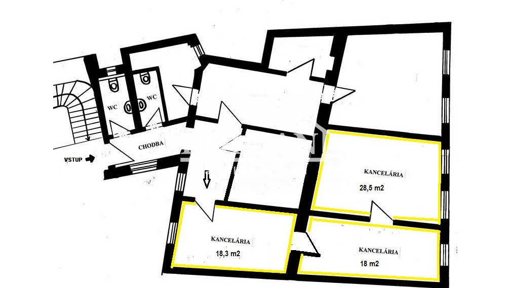 Kancelársky priestor v historickej budove na pešej zóne